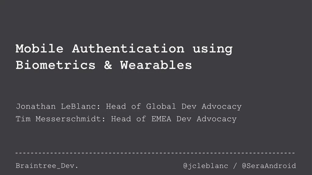mobile authentication using biometrics wearables