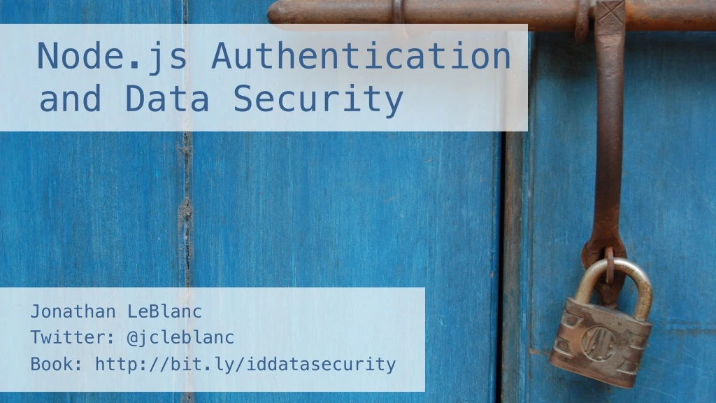 node js authentication and data security