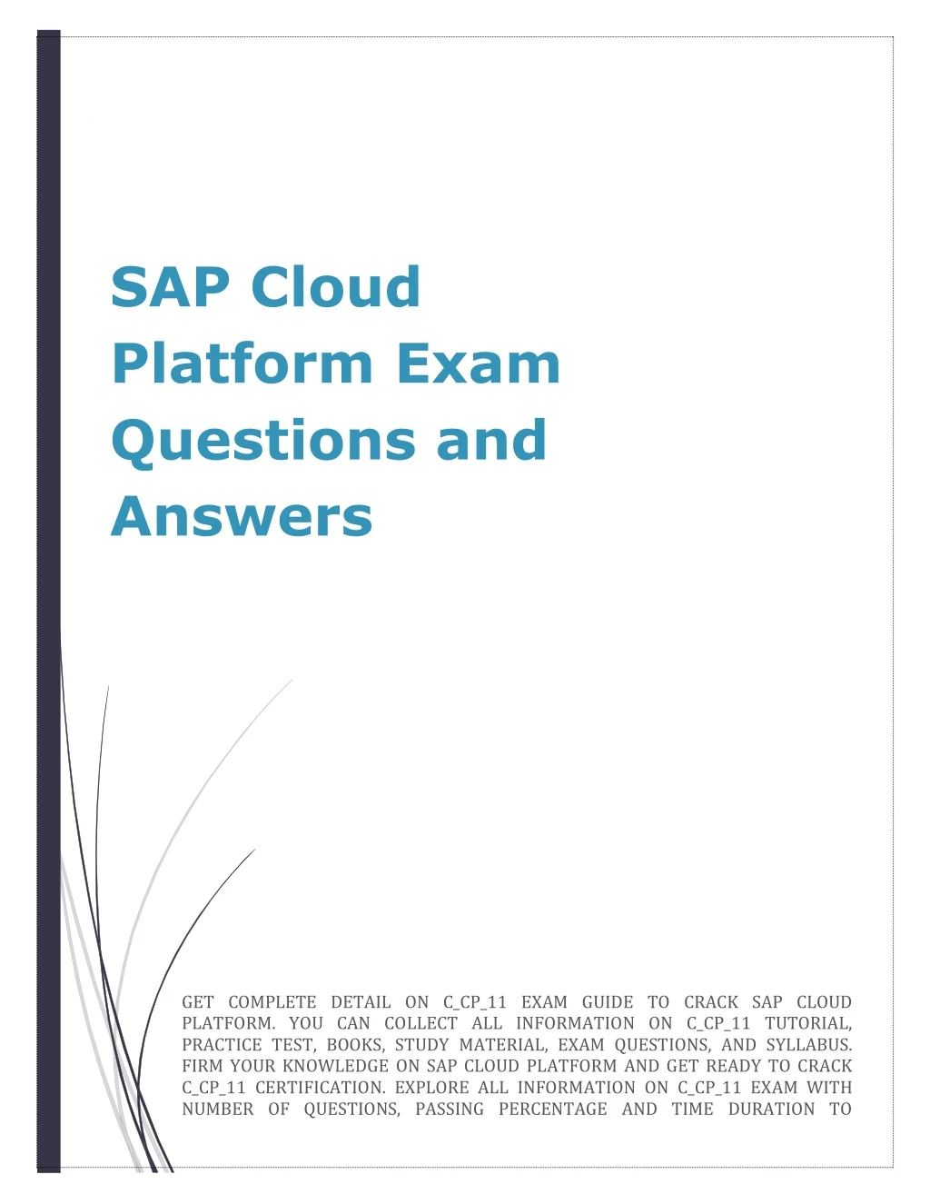 sap cloud platform exam questions and answers
