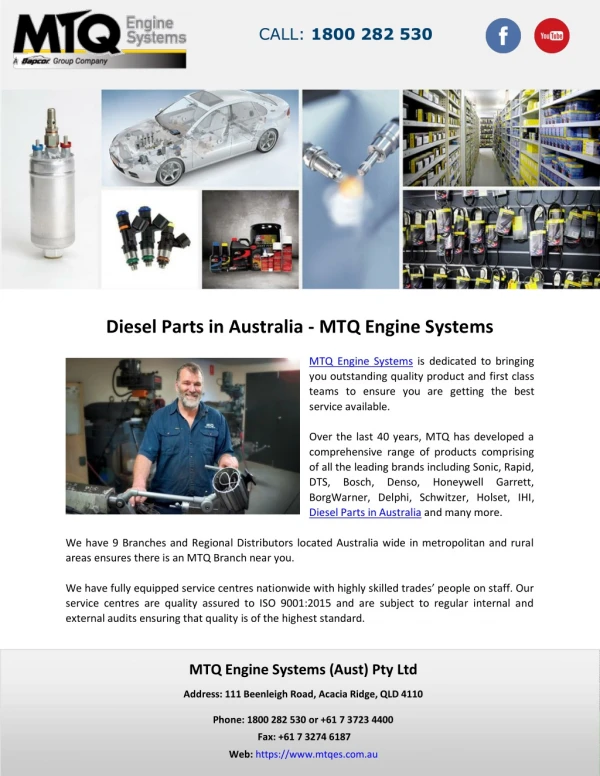 Diesel Parts in Australia - MTQ Engine Systems