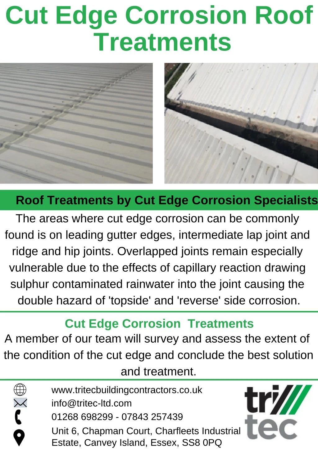 cut edge corrosion roof treatments