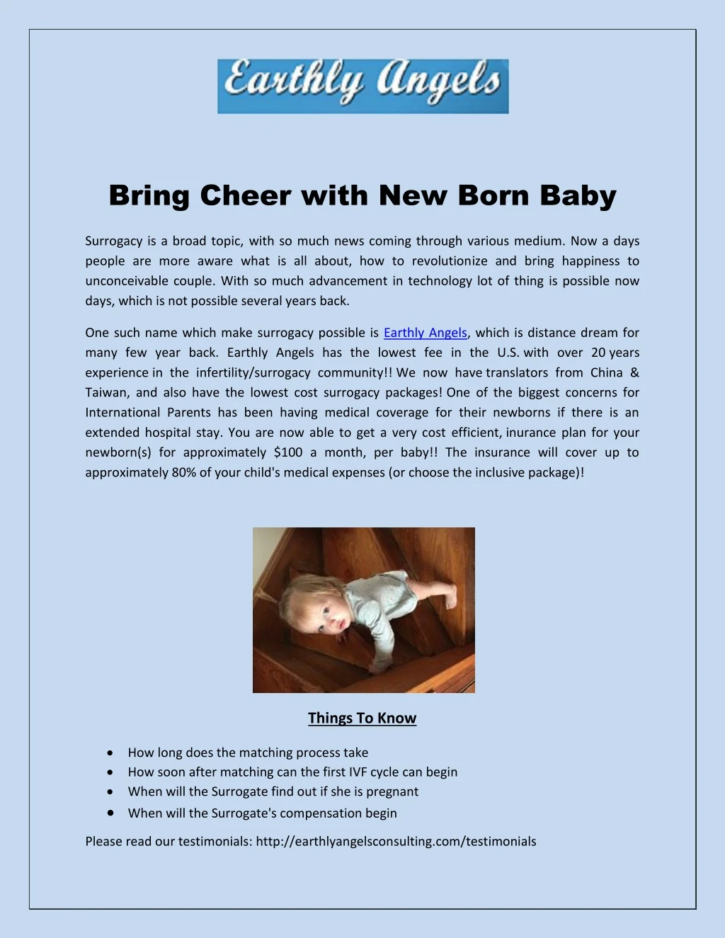 bring cheer with new born baby