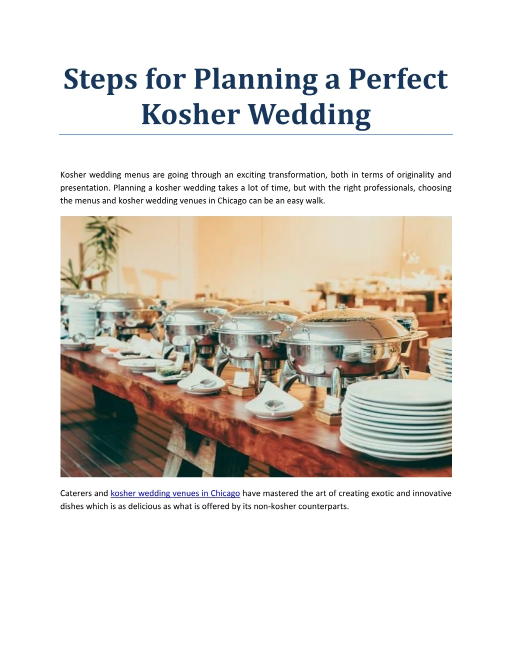 steps for planning a perfect kosher wedding