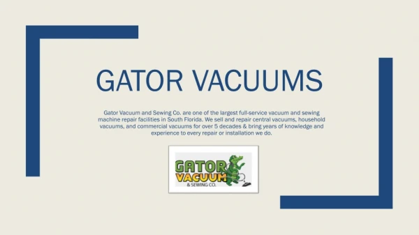 Gator Vacuums - service Fort Lauderdale