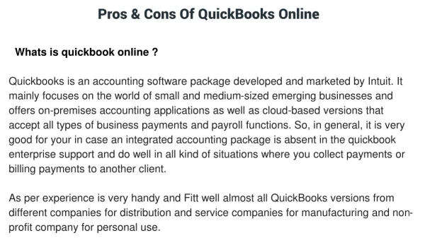 Pros & Cons Of QuickBooks Online