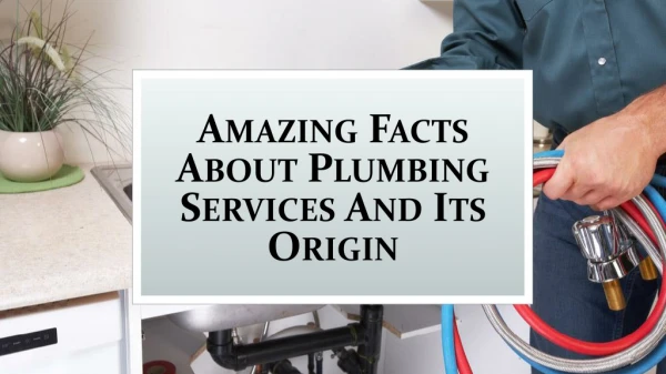 Amazing Facts About Plumbing Services And Its Origin