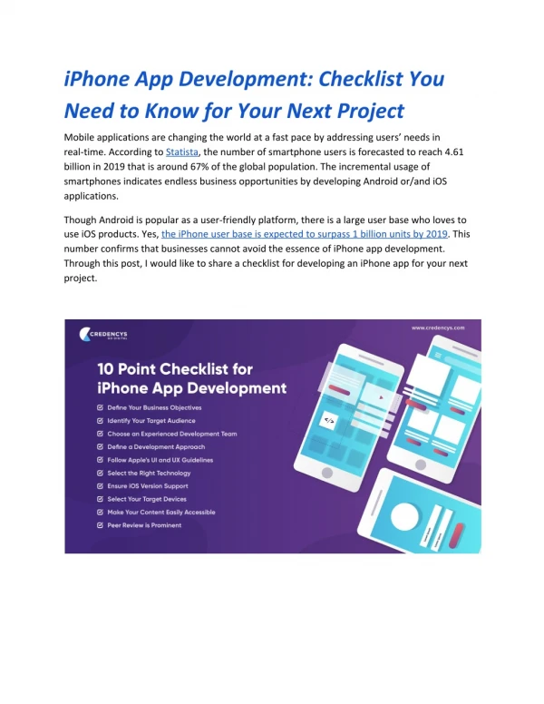 iPhone App Development: Checklist You Need to Know for Your Next Project