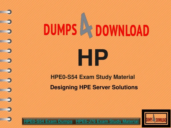 Dumps4download | No More Mistakes with HPE0-S54 Exam Study Material