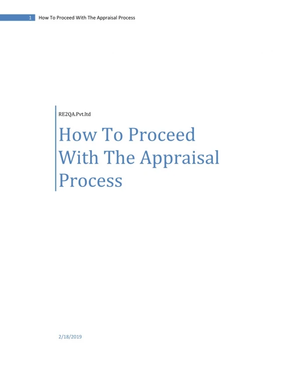 How To Proceed With The Appraisal Process