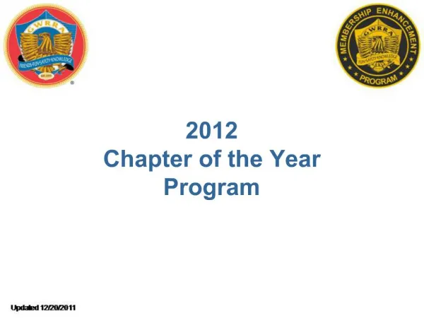 2012 Chapter of the Year Program