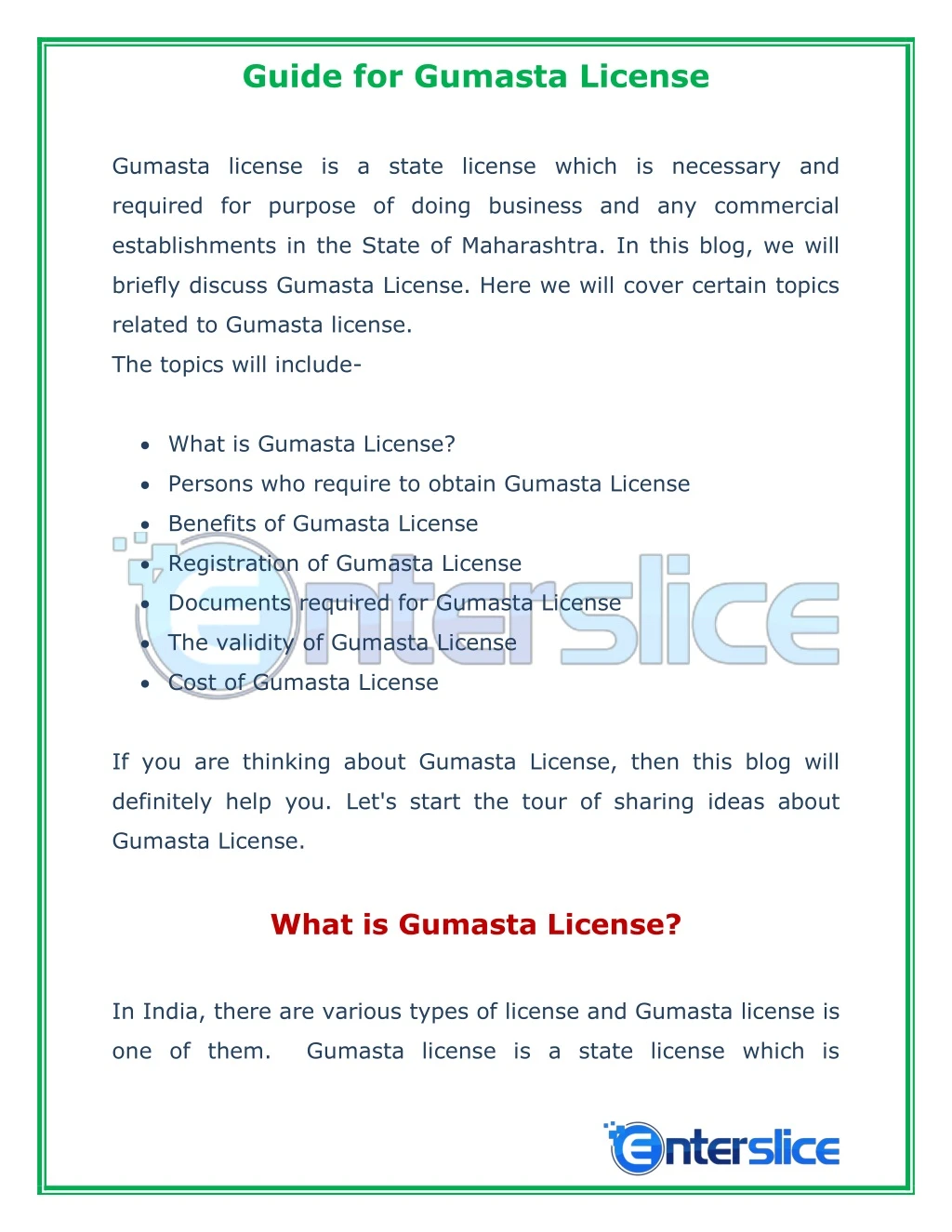 guide for gumasta license