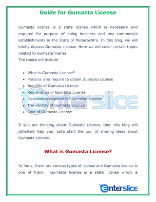 Guide for Gumasta License in Mumbai - slide 1