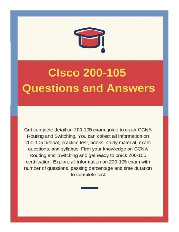 Cisco 200-105 Questions and Answers