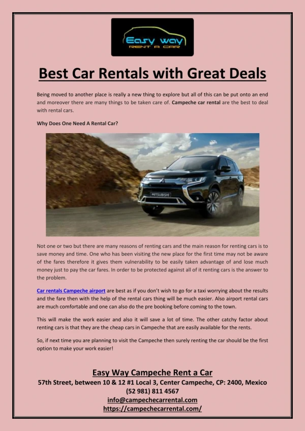Best Car Rentals with Great Deals