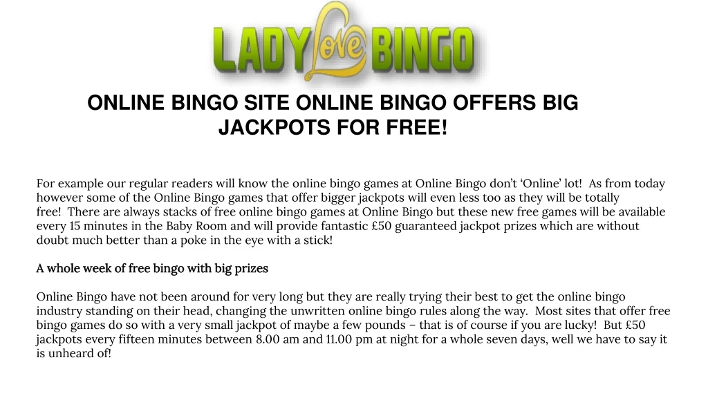 online bingo site online bingo offers