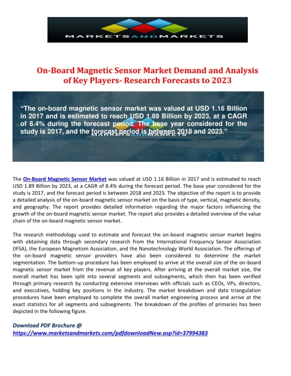 On-Board Magnetic Sensor Market Demand and Analysis of Key Players- Research Forecasts to 2023