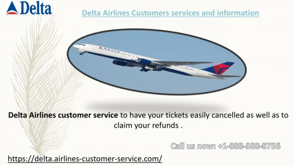 Delta Airlines Customers services or information