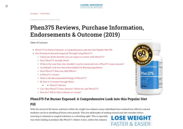 Phen375 Reviews and Indepth Exploration into this Diet Pll