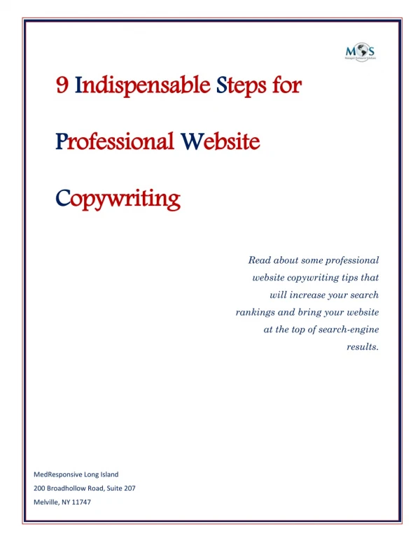 9 Indispensable Steps for Professional Website Copywriting