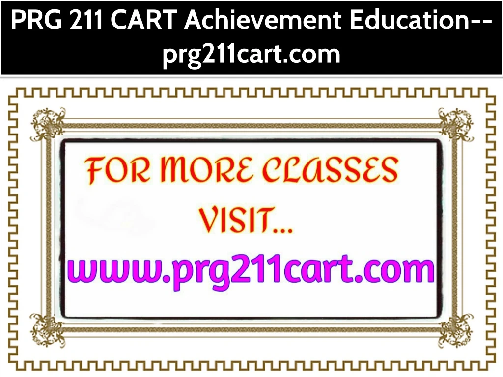 prg 211 cart achievement education prg211cart com