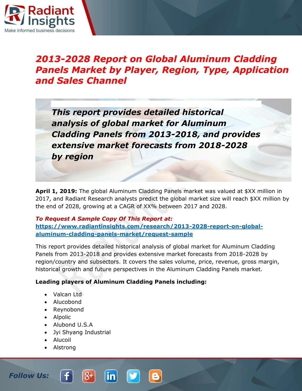 2013 2028 report on global aluminum cladding