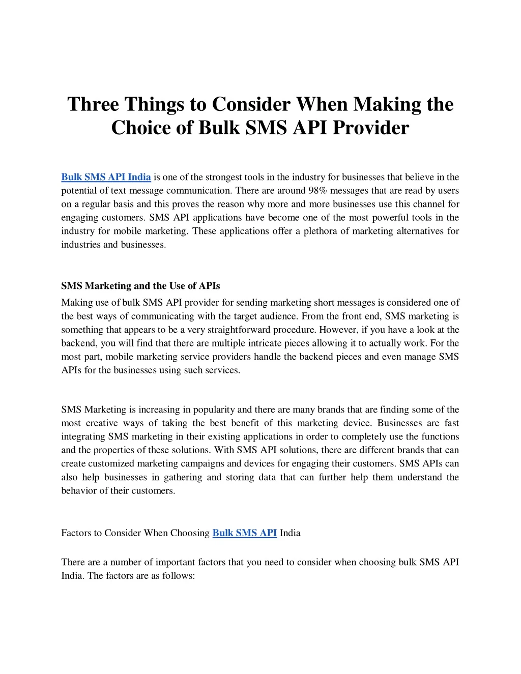 three things to consider when making the choice