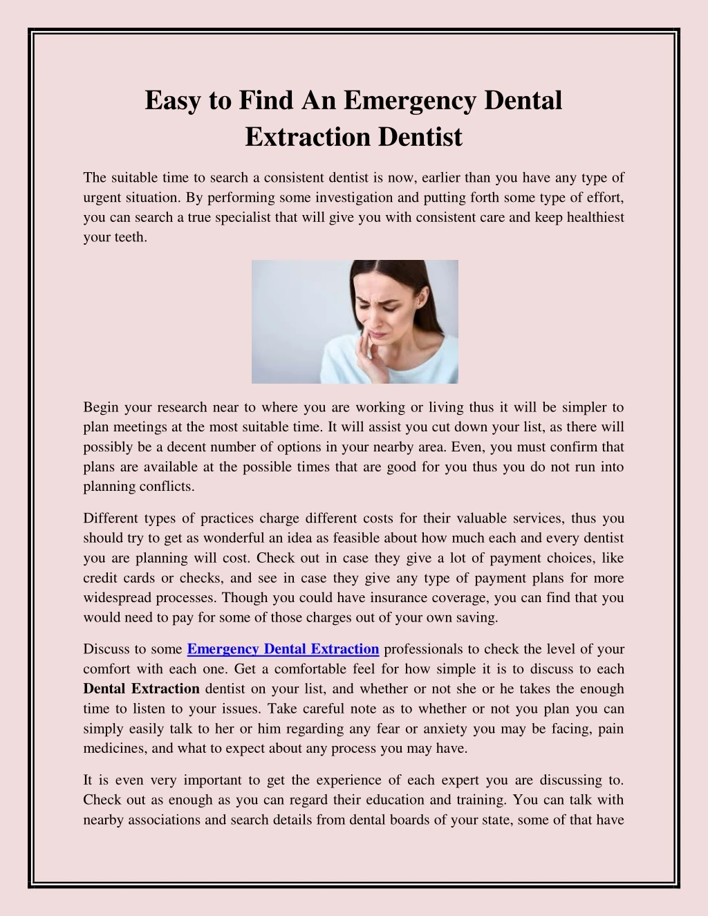 easy to find an emergency dental extraction
