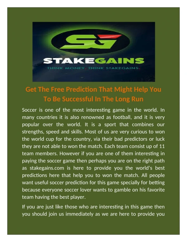 If you are one of looking for football predictions by professionally