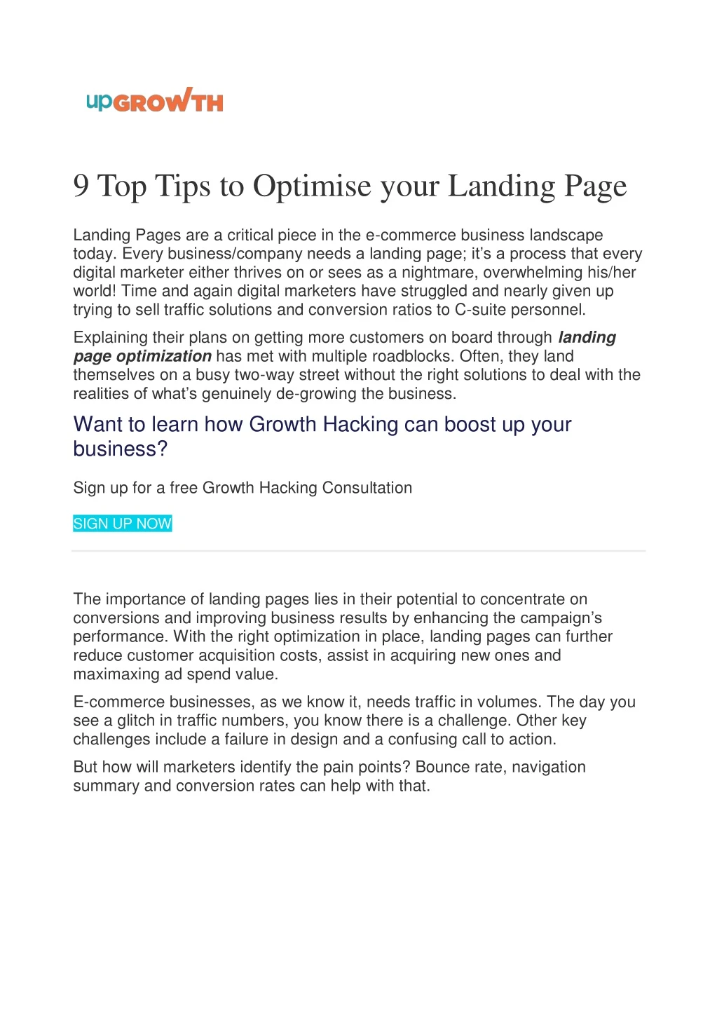 9 top tips to optimise your landing page