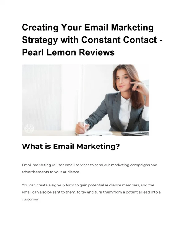 Creating Your Email Marketing Strategy with Constant Contact - Pearl Lemon Reviews