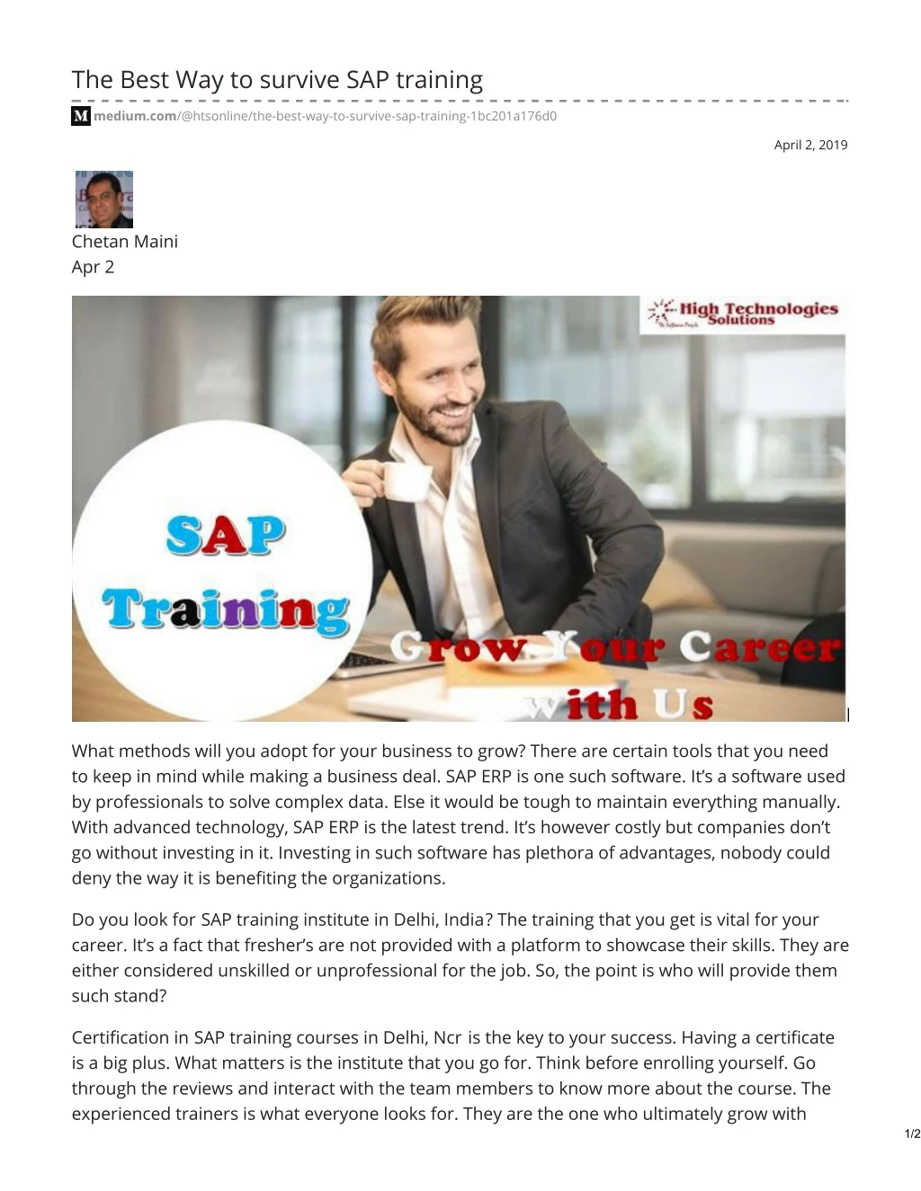 the best way to survive sap training
