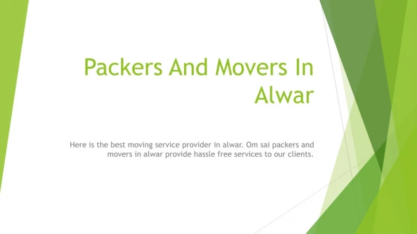 Omsai packers and movers alwar rajasthan