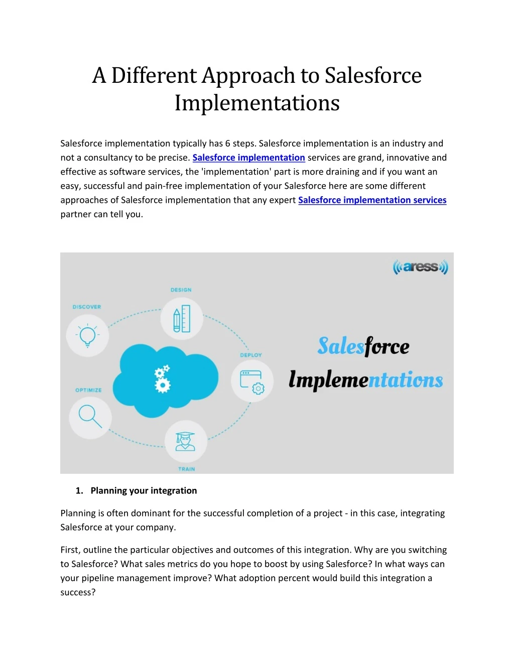 a different approach to salesforce implementations