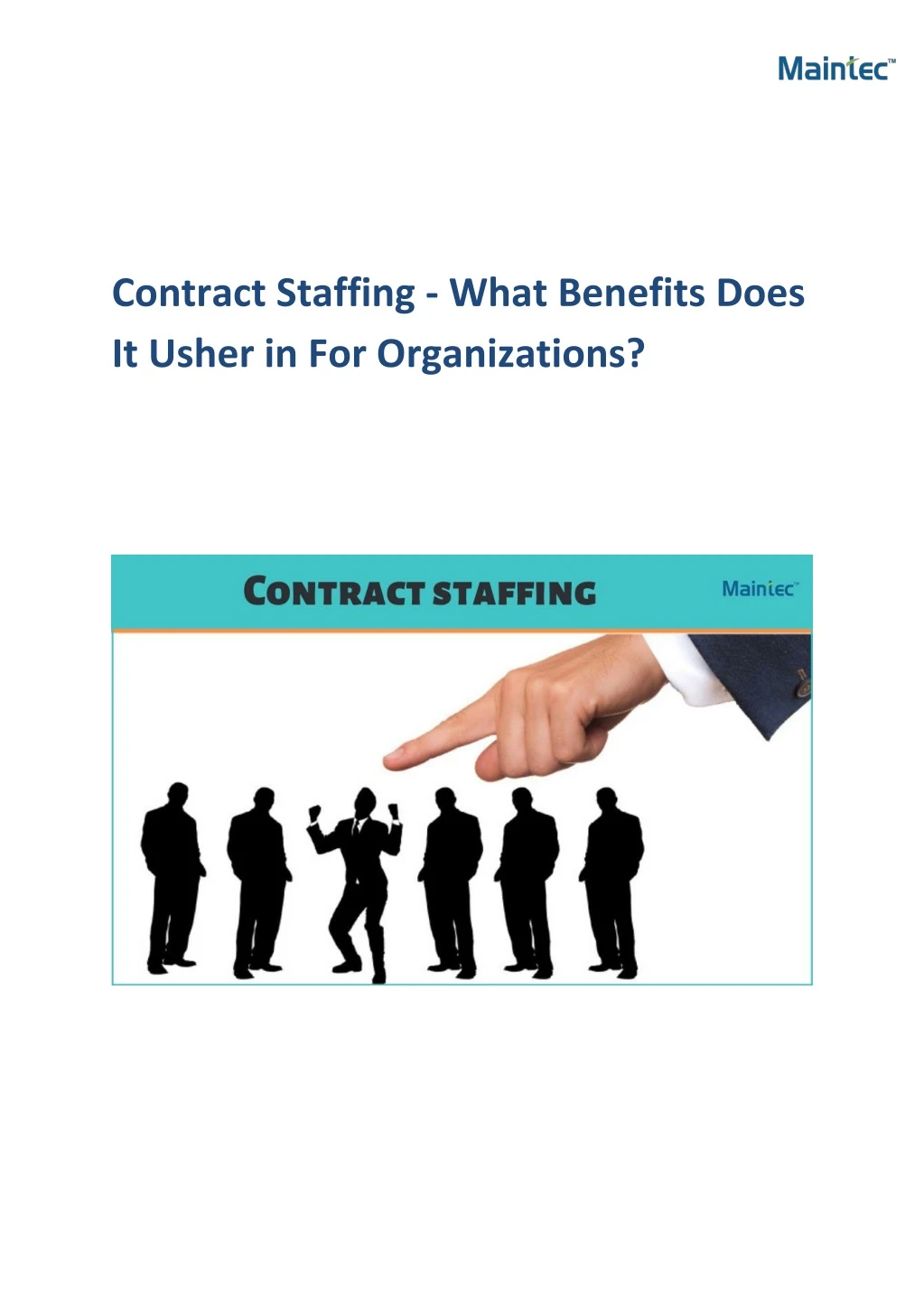 contract staffing what benefits does it usher