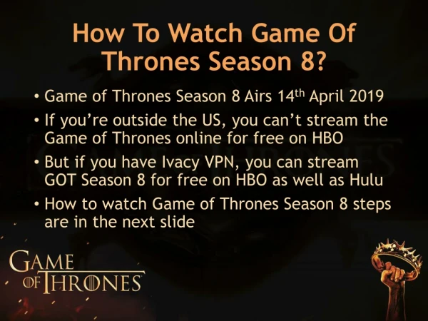 Watch Game Of Thrones Online For Free