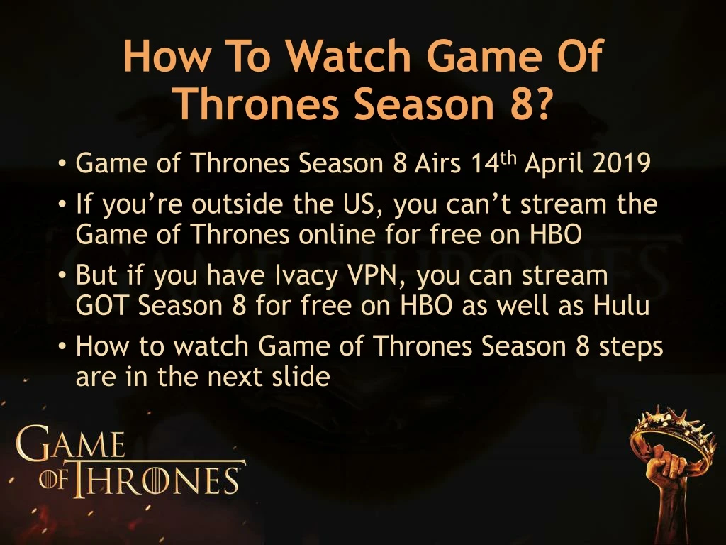how to watch game of thrones season 8