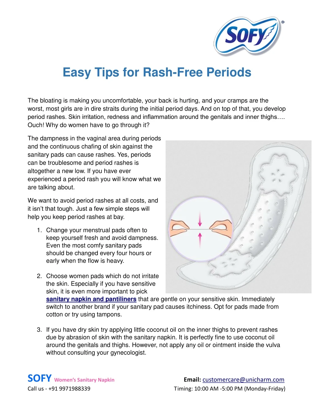 easy tips for rash free periods