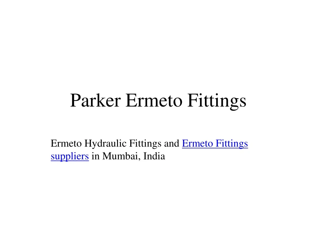 parker ermeto fittings