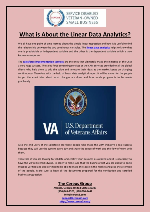 What is About the Linear Data Analytics?