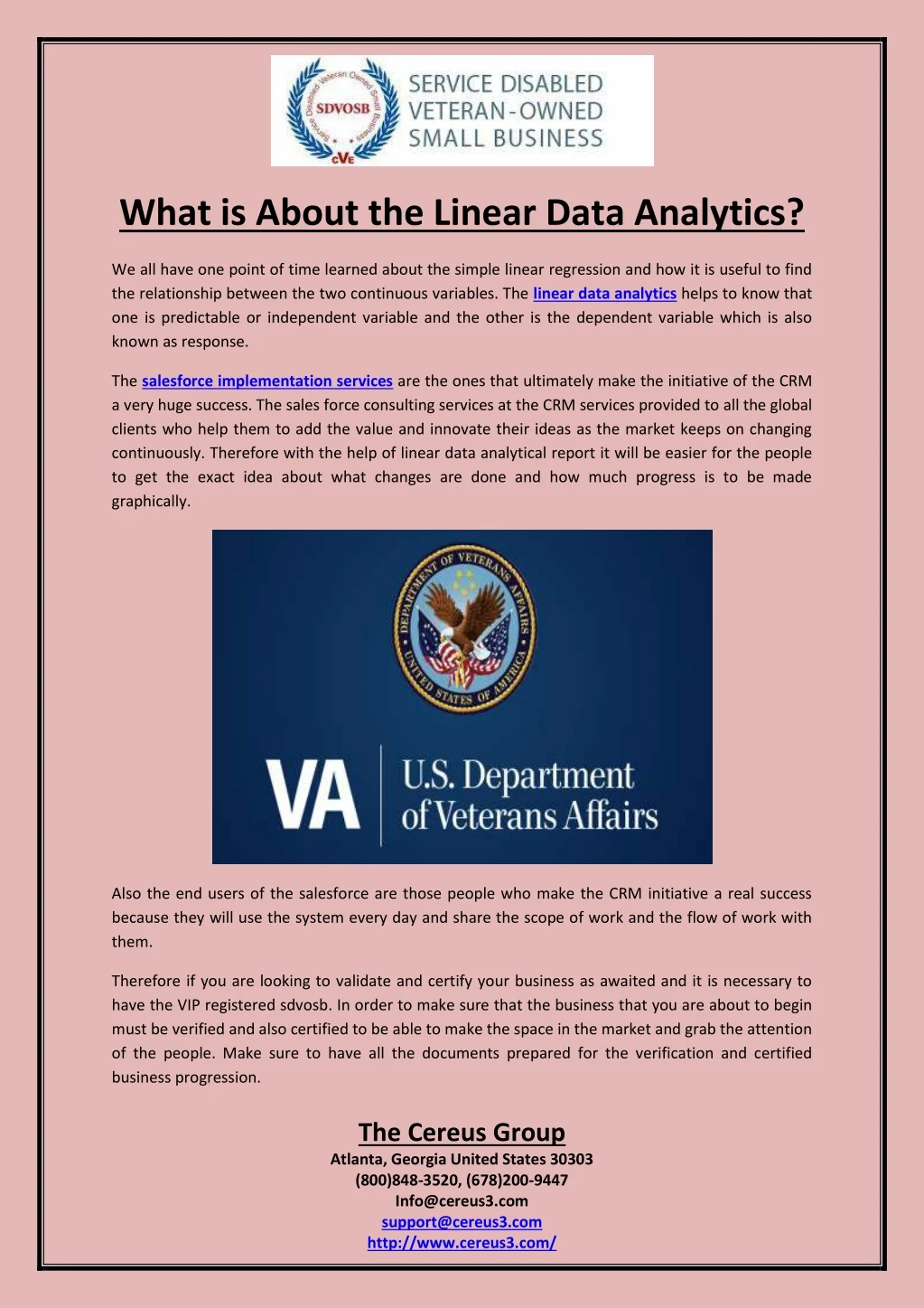 what is about the linear data analytics