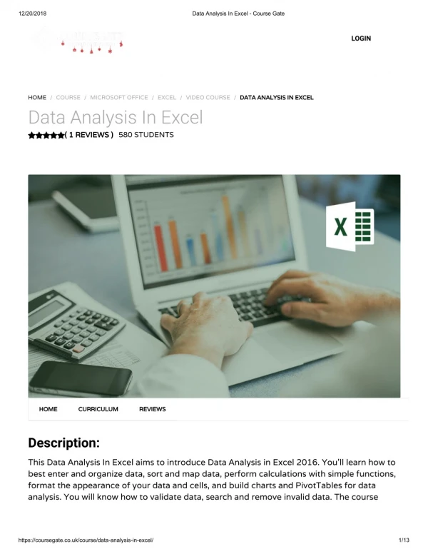 Data Analysis In Excel - Course Gate