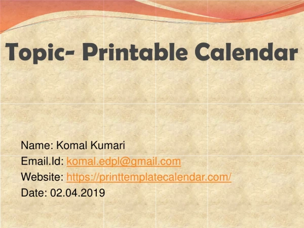The Best Printable Calendar