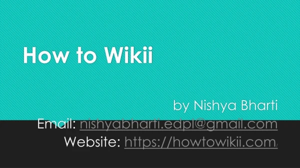 How to wikii