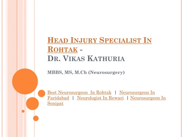 Head Injury Treatment In Rohtak and Gurgaon