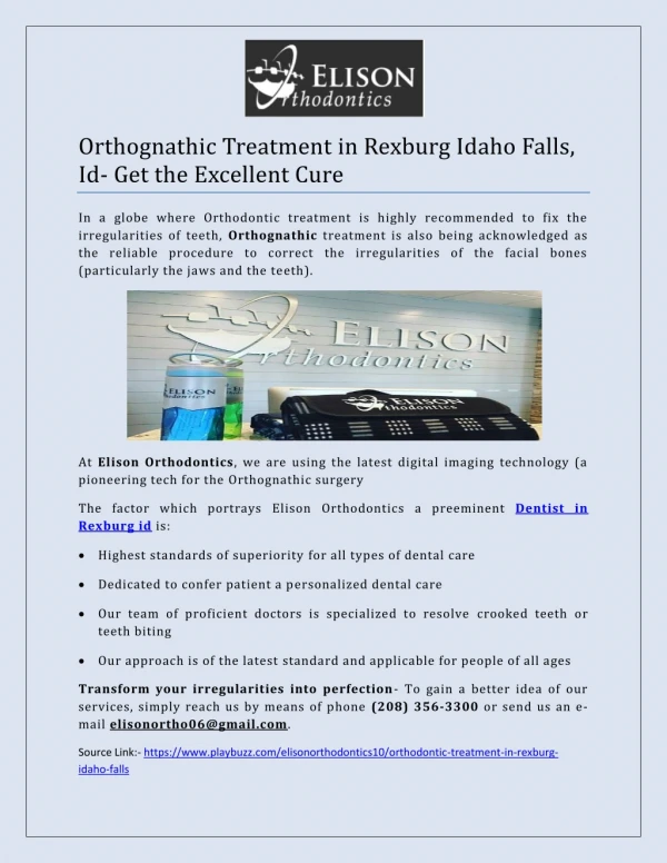 Orthognathic Treatment in Rexburg Idaho Falls, Id- Get the Excellent Cure