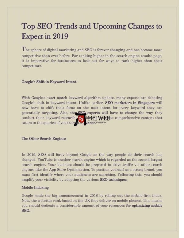 Top SEO Trends and Upcoming Changes to Expect in 2019