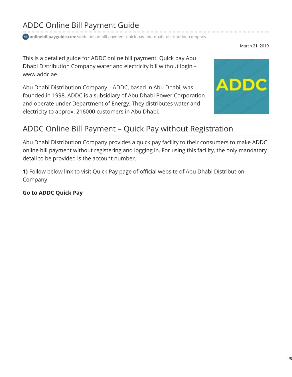 addc online bill payment guide