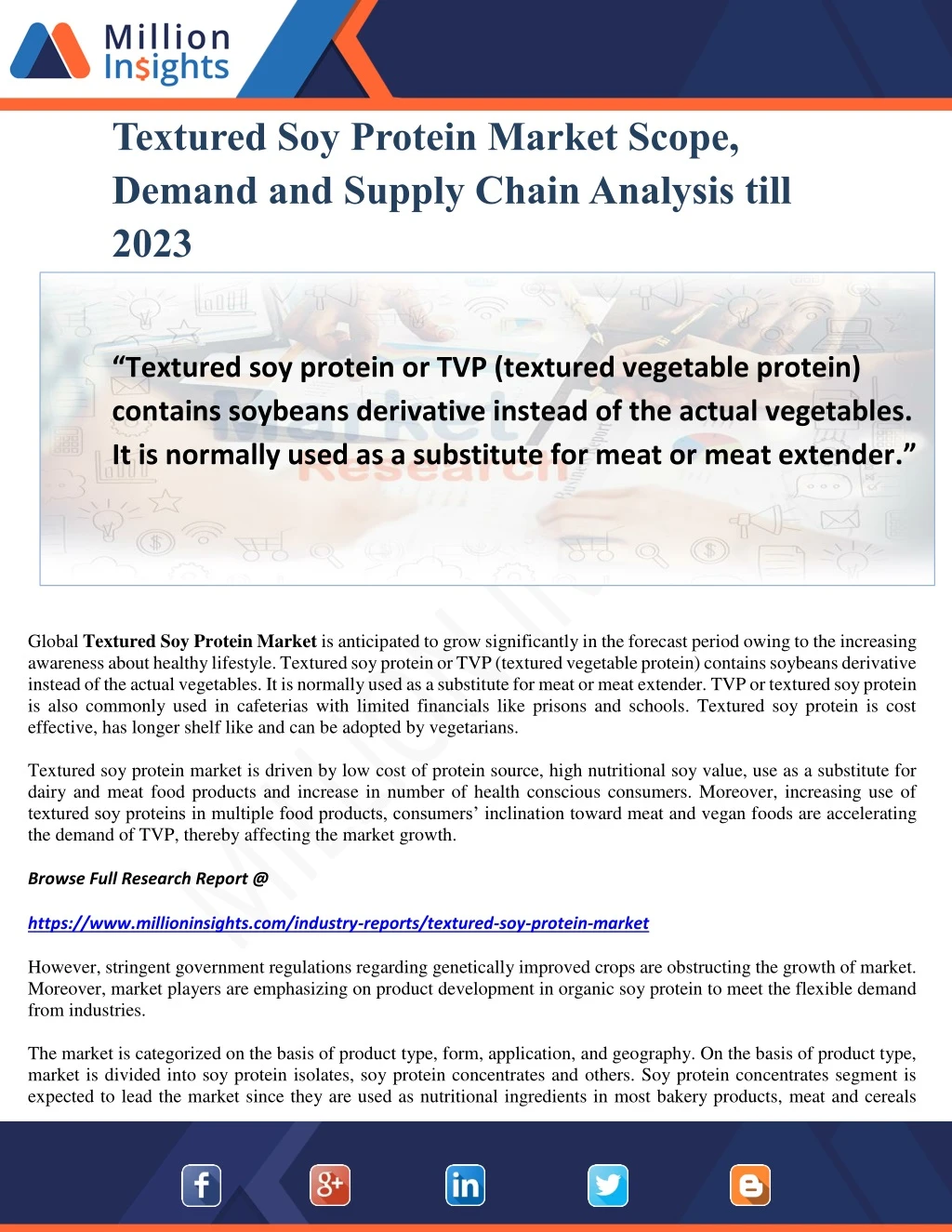textured soy protein market scope demand
