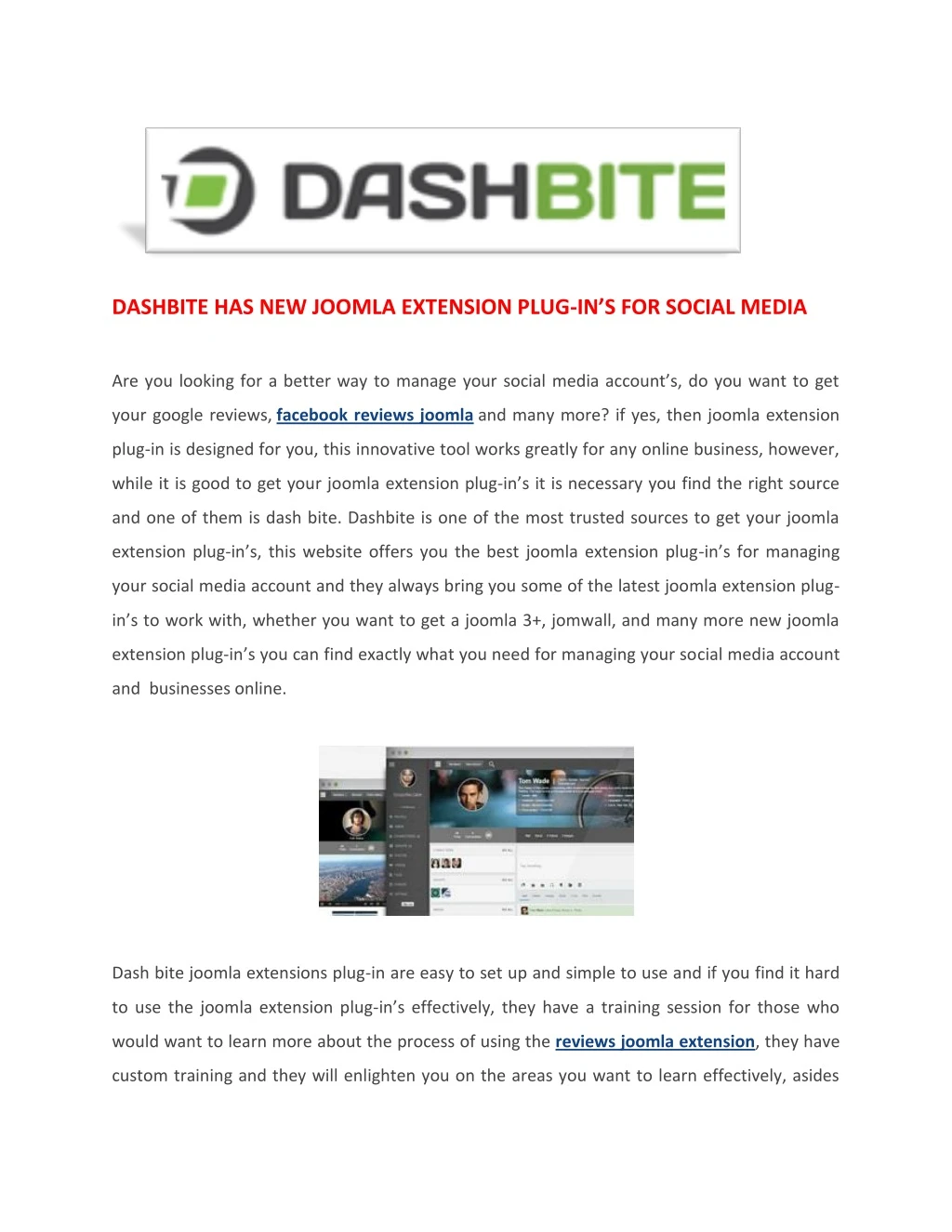 dashbite has new joomla extension plug