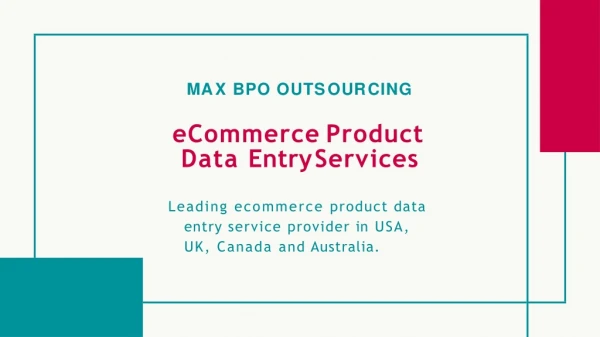 eCommerce Product Data Entry Service